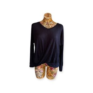 Terez top long sleeve black loose fit small